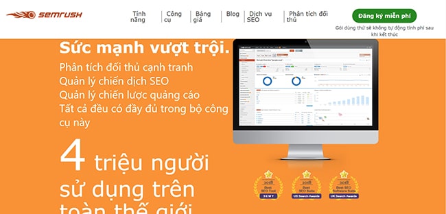 Kiểm tra thứ hạng trang web qua SEMrush